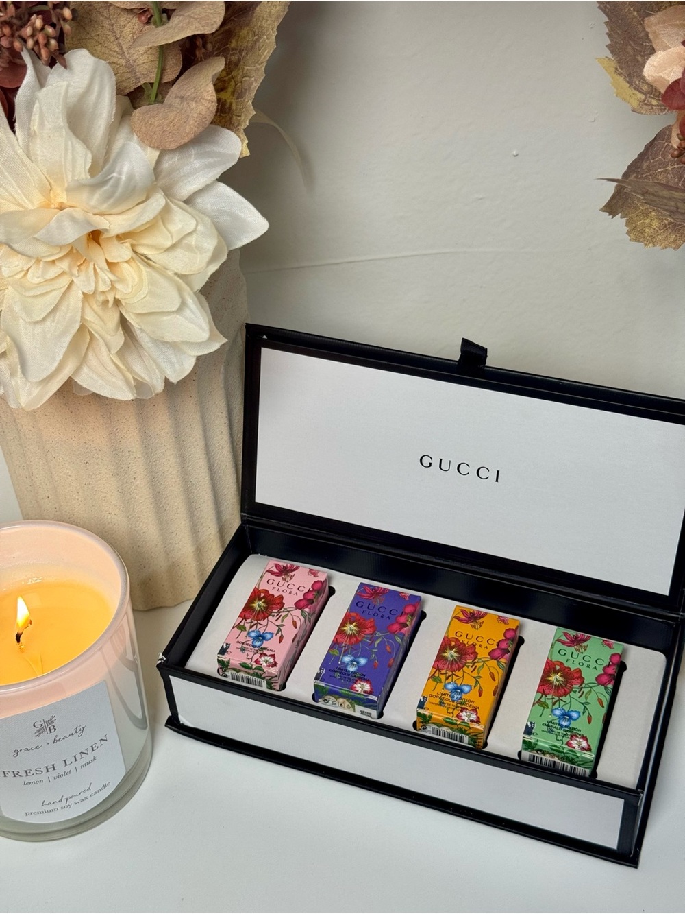 🌸 Gucci Flora Mini Perfume Gift Set – 4 x 5ml Travel Size Fragrances 🌸